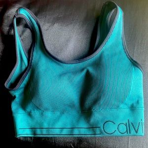 Teal Calvin Klein Sports Bra M Medium